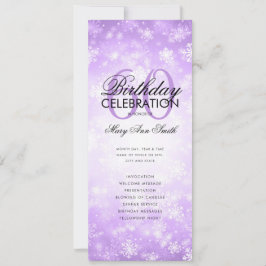 Convite Programa de Aniversário do inverno 60 Menu Purple 