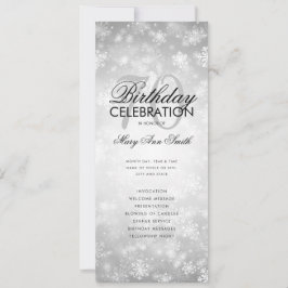 Convite Programa de Aniversário do Inverno 70 Menu Silver 