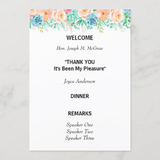 Convite Programa de Aposentadoria Floral Verde e Peach