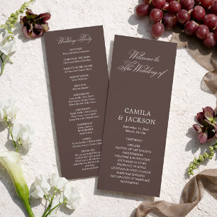 Convite Programa de Cama e Mesa de Casamento Marrom