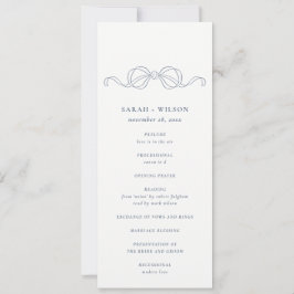 Convite Programa de Casamento Arco Coquete Azul Desbotado