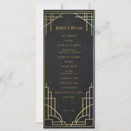 Convite Programa de casamento Art Déco