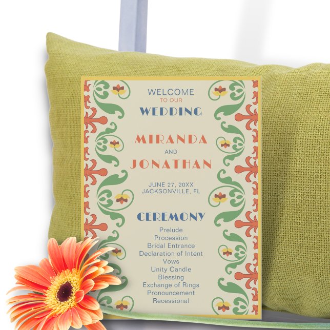 Convite Programa de Casamento Art Nouveau (Criador carregado)