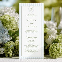 Convite Programa de Casamento Blue & Sage