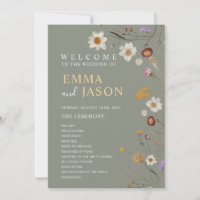 Programa de Casamento Boho Flor de Campo Verde Sag