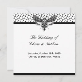 Convite Programa de Casamento Caveira de Mariposa Gótica –