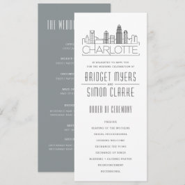 Convite Programa de Casamento Charlotte Stylized Skyline