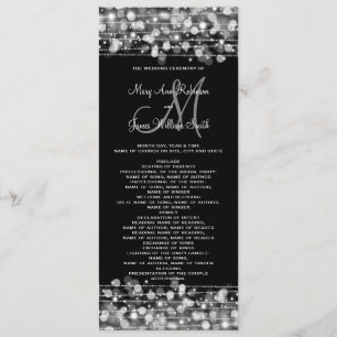 Convite Programa de Casamento com Brilhos Prata