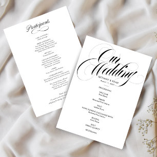 Convite Programa de Casamento com Roteiro Elegante