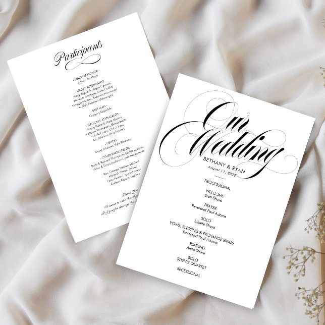 Convite Programa de Casamento com Roteiro Elegante (Criador carregado)
