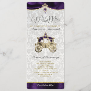 Convite Programa de Casamento Conto de Fadas Real