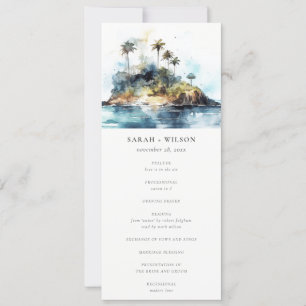 Convite Programa de Casamento da Ilha de Palmeiras Chic Se