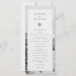 Convite programa de casamento da paisagem casamento no inv