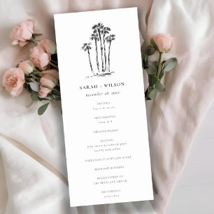 Convite Programa de Casamento de Árvore Costeira Tropical