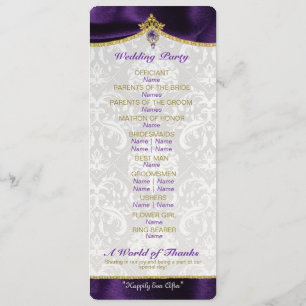 Convite Programa de Casamento de Conto de Fadas Real