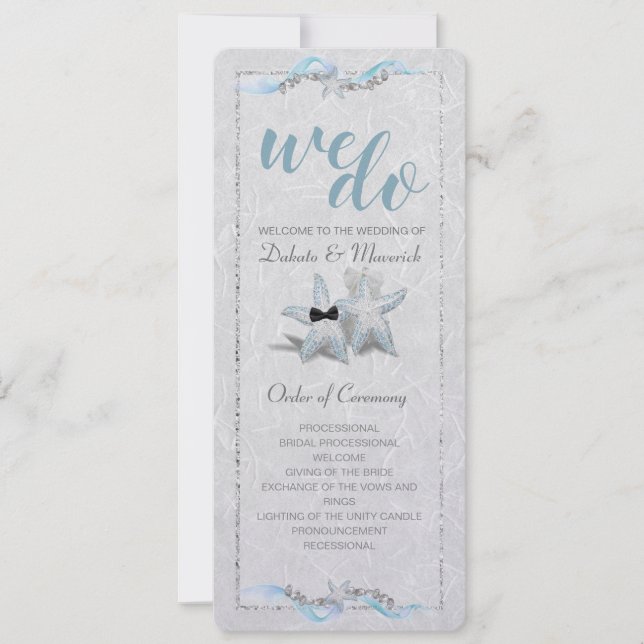 Convite Programa de Casamento de Estrela-do-Mar (Frente)