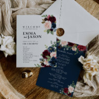 Programa de Casamento de Marinhos Boho Floral Burg