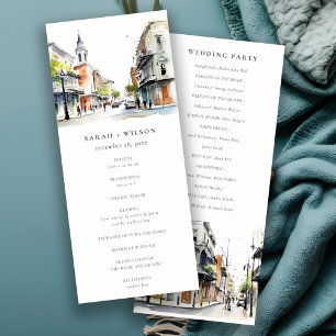 Convite Programa de Casamento de Nova Orleans Louisiana po