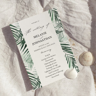 Convite Programa de Casamento de Palmeiras Tropicais