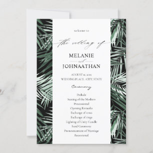 Convite Programa de Casamento de Palmeiras Tropicais - Pre