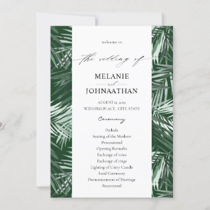 Convite Programa de Casamento de Palmeiras Tropicais - Ver