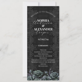 Convite Programa de Casamento de Rosas Florais Vitorianos