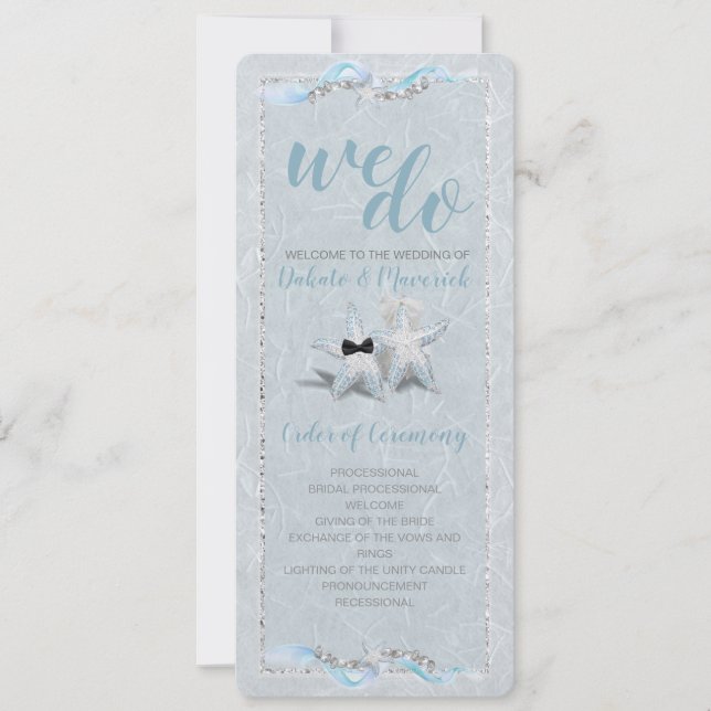 Convite Programa de Casamento de Starfish (Frente)