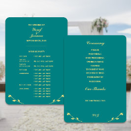 Convite Programa de Casamento do Cheio Teal