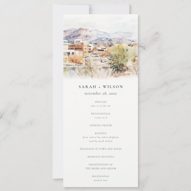 Convite Programa de Casamento em Colorado Springs, Colorad (Frente)