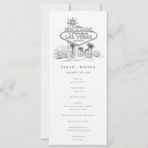 Convite Programa de Casamento Esboço Las Vegas Nevada