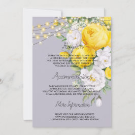 Convite Programa de casamento Floral Amarelo