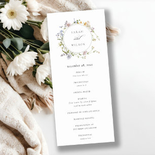 Convite Programa de Casamento Floral da Terra Floral da Ru