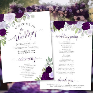 Convite Programa de Casamento Floral para Downloads de Rox