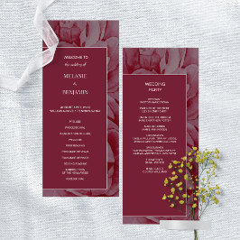 Convite Programa de Casamento Floral Romântico Elegante Ro