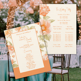 Convite Programa de Casamento Foral Laranja