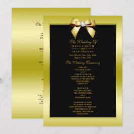 Convite Programa de Casamento Glamouroso Arco Dourado e Pr