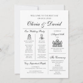 Convite Programa de Casamento Infográfico Único e Moderno