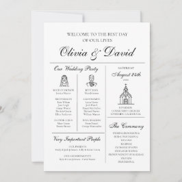 Convite Programa de Casamento Infográfico Único e Moderno