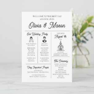 Convite Programa de Casamento Infográfico Único e Moderno 
