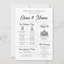 Convite Programa de Casamento Infográfico Único e Moderno