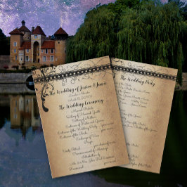 Convite Programa de Casamento Medieval Renascentista Doura