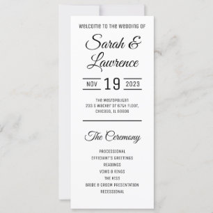 Convite Programa de Casamento Minimalista