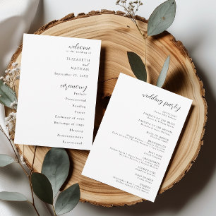 Convite Programa de Casamento Moderno Elegante