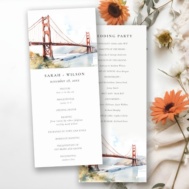 Convite Programa de Casamento na Ponte Golden Gate de São  (Criador carregado)