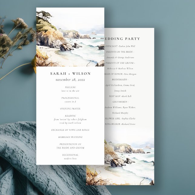 Convite Programa de Casamento Paisagem Big Sur, Califórnia (Criador carregado)