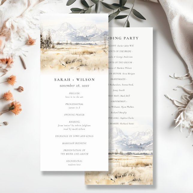 Convite Programa de Casamento Paisagem Jackson Hole Wyomin (Criador carregado)