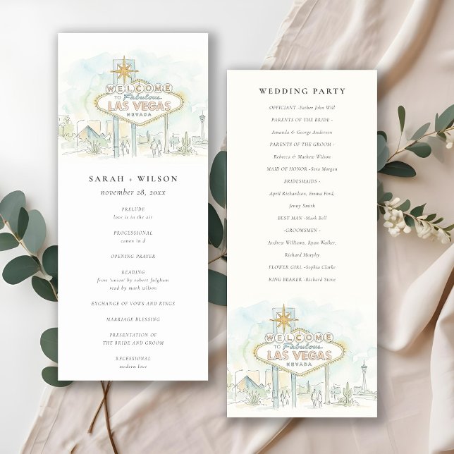 Convite Programa de Casamento Paisagem Las Vegas Nevada (Criador carregado)