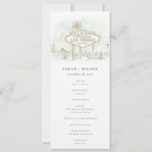 Convite Programa de Casamento Paisagem Las Vegas Nevada