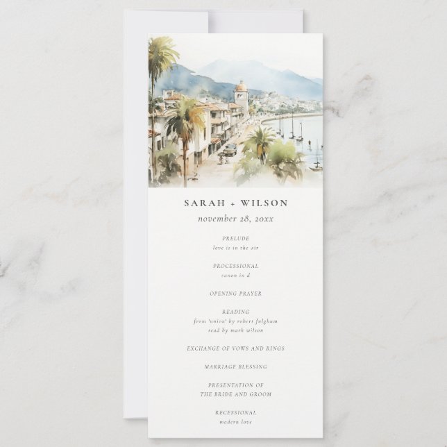 Convite Programa de Casamento Paisagem Santa Marta Colômbi (Frente)