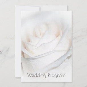 Convite Programa de Casamento Personalizado de Rosa Branca